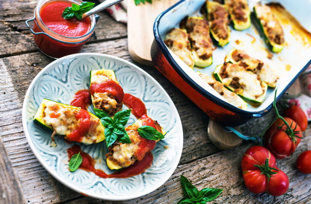 Stuffed Courgette (Zucchini) Boat Recipe (Video)