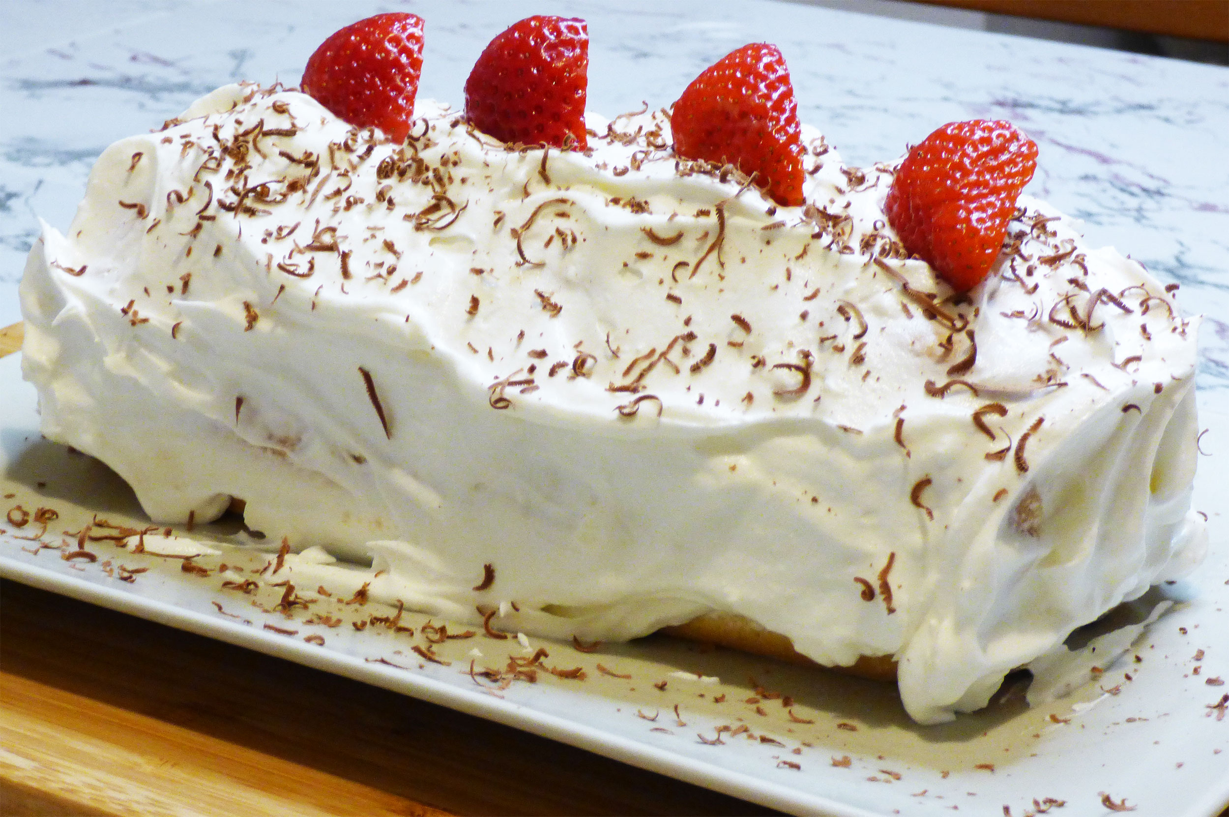 Mascarpone and Strawberry Roll Cake Recipe (Video) -
