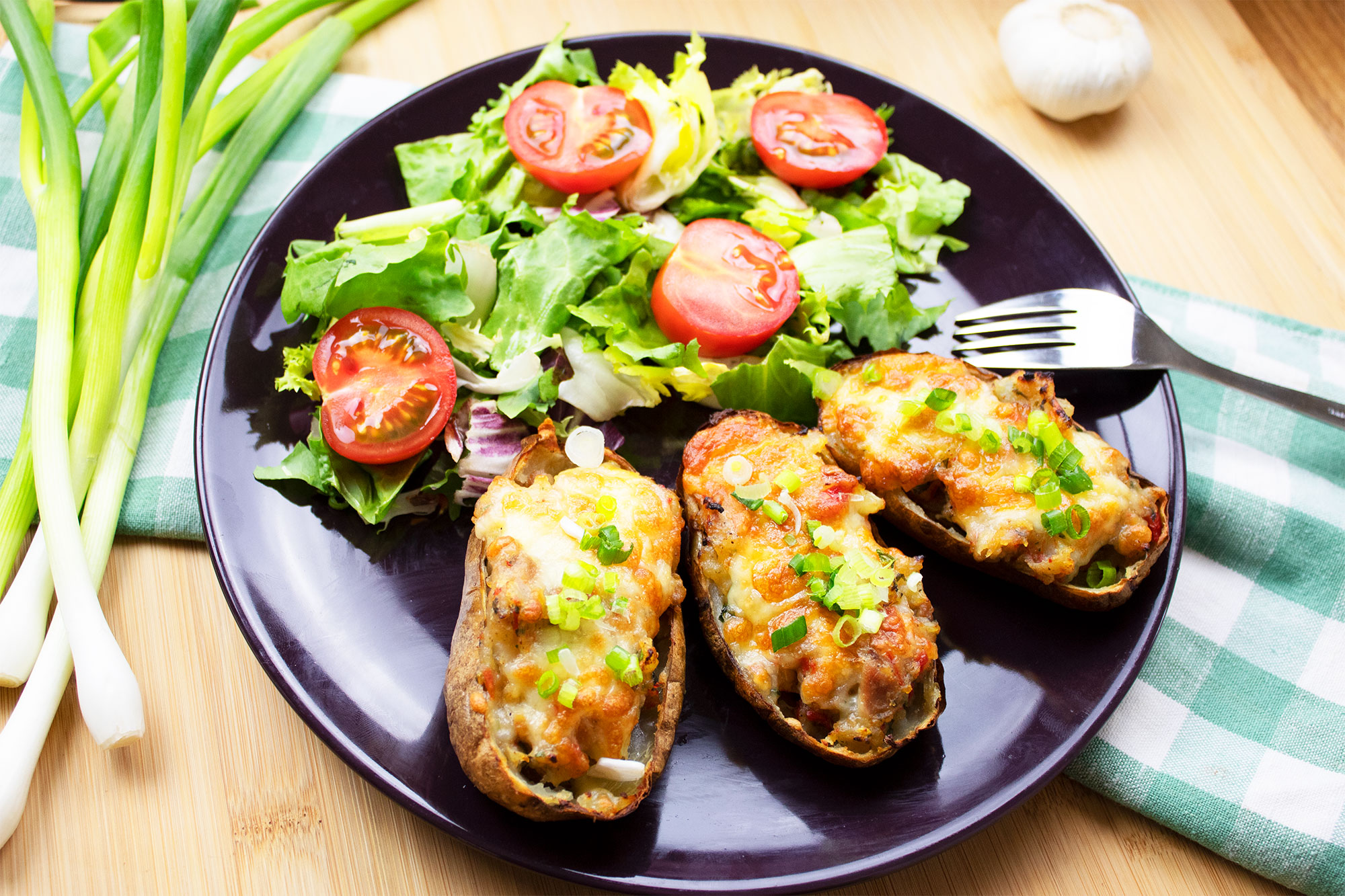 Chicken Stuffed Baked Potato Recipe (Video) - How To Make Recipes