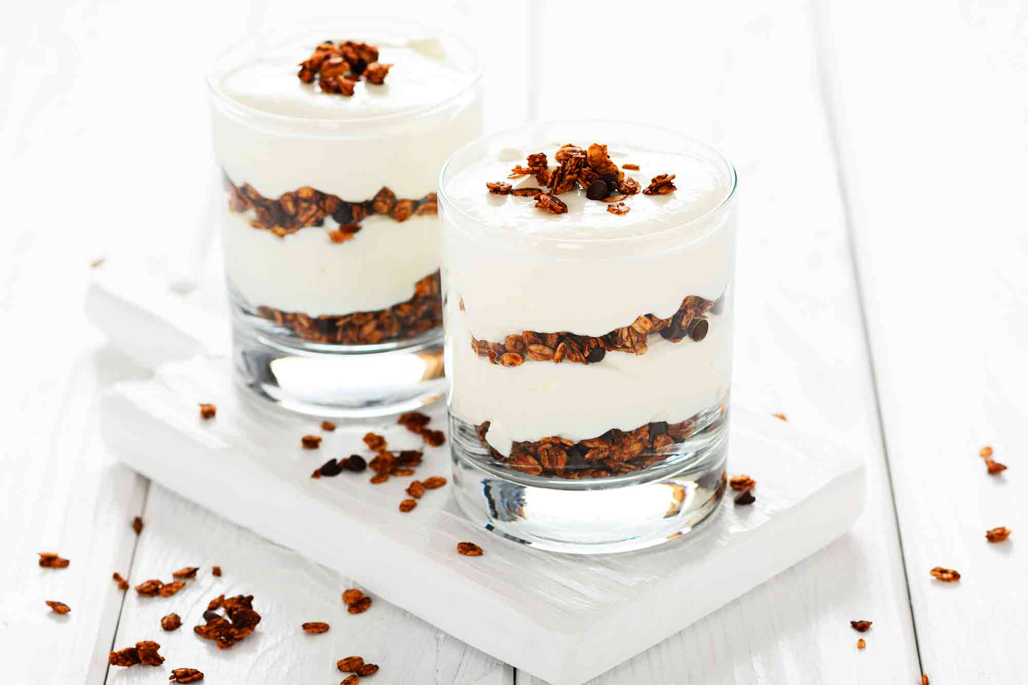 Greek Yogurt With Granola In Glass - How To Make Recipes