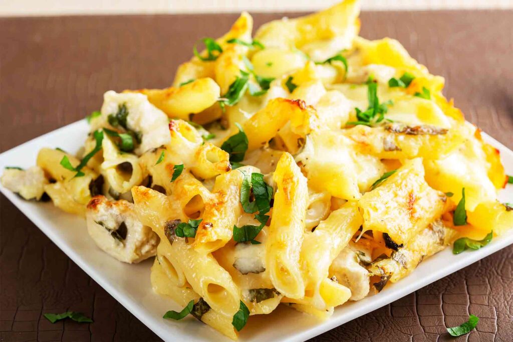 Penne Pasta With Chicken And Cheese