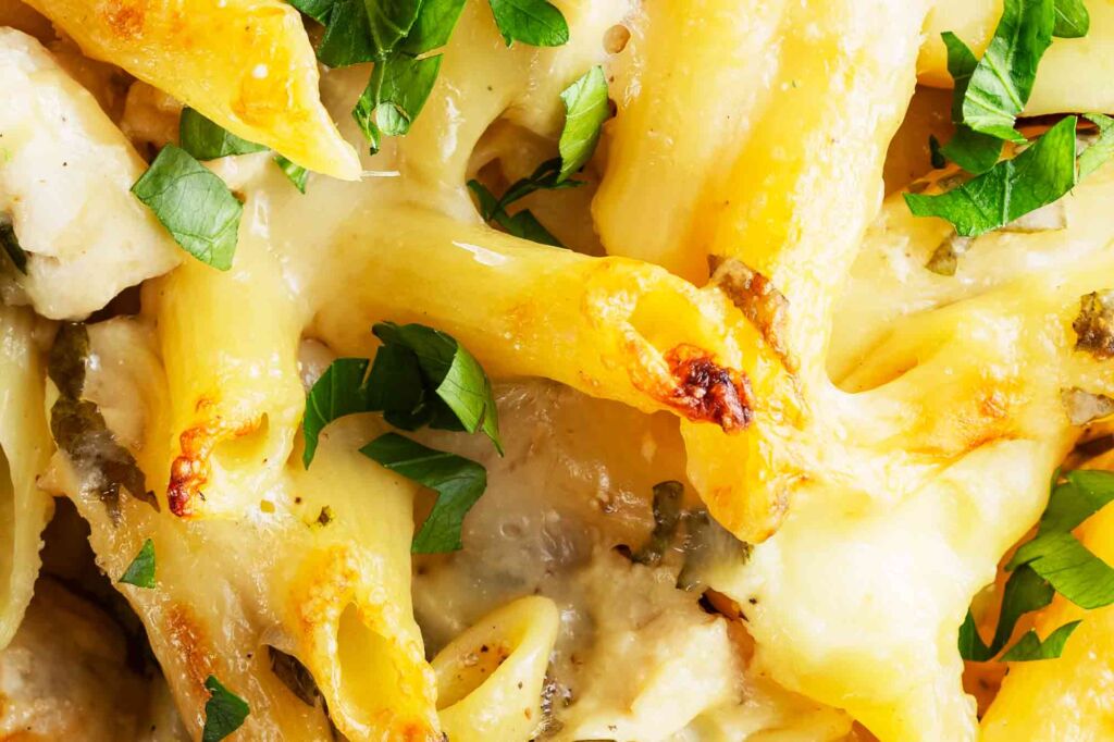 Penne Pasta With Chicken And Cheese Recipe