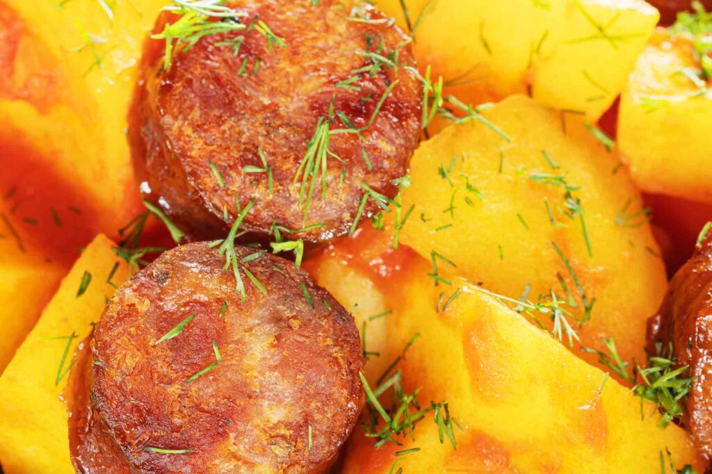 Potatoes with Pork Sausage Stew Recipe