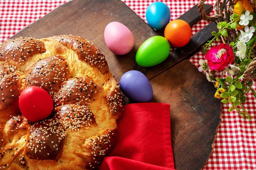 Easter Greek Tsoureki Sweet Bread