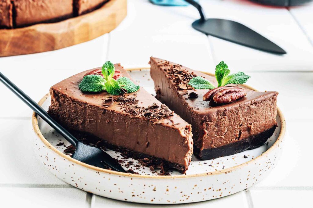 Chocolate Cheesecake With Whole Pecans