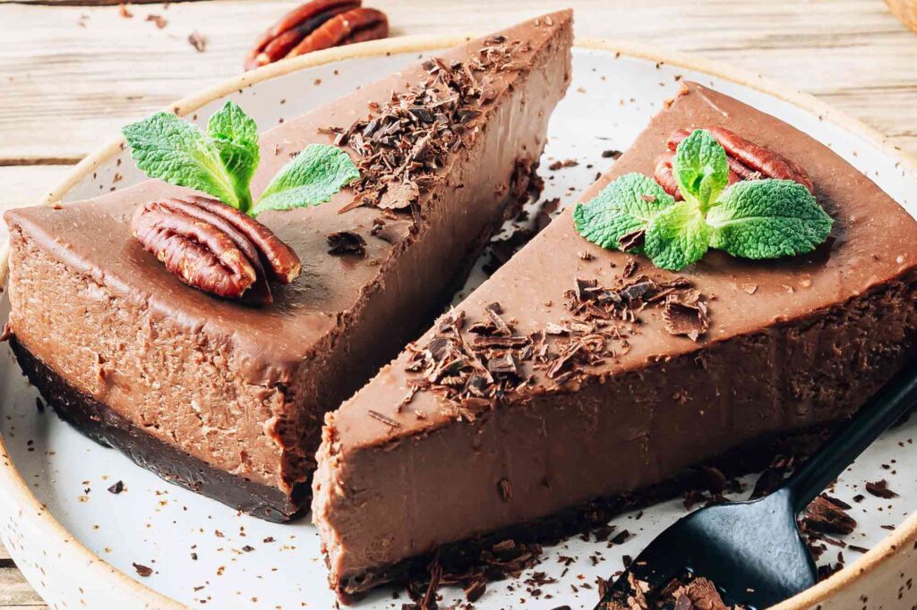 Chocolate Cheesecake With Whole Pecans Recipe