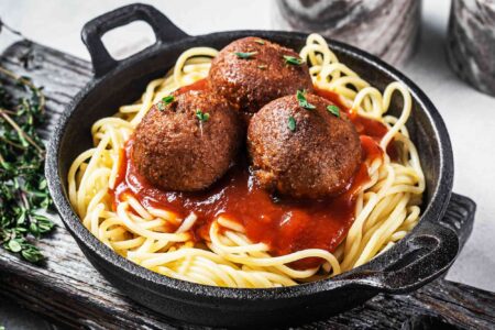 Vegan Tomato Pasta with Plant-Based Meatballs