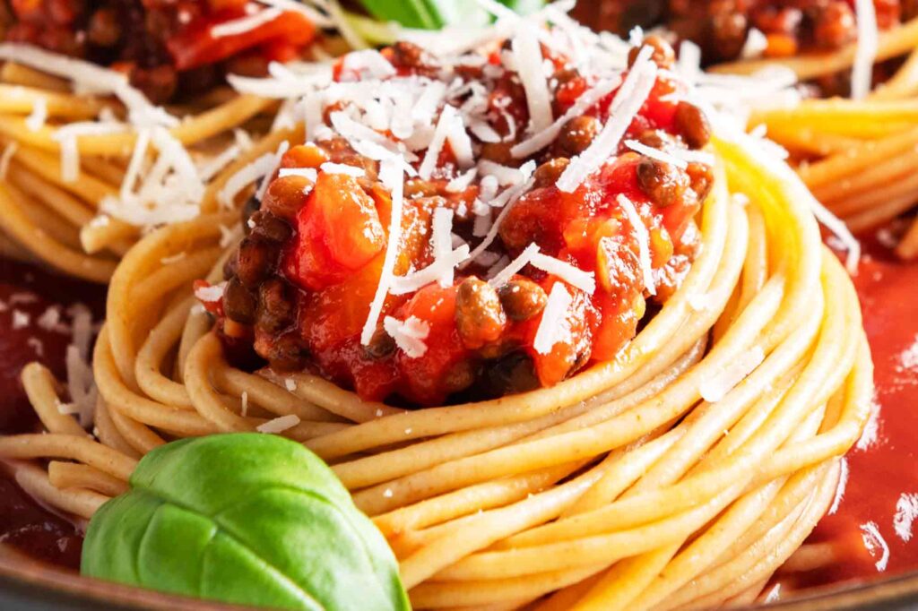 Vegan Lentil Bolognese Spaghetti Recipe