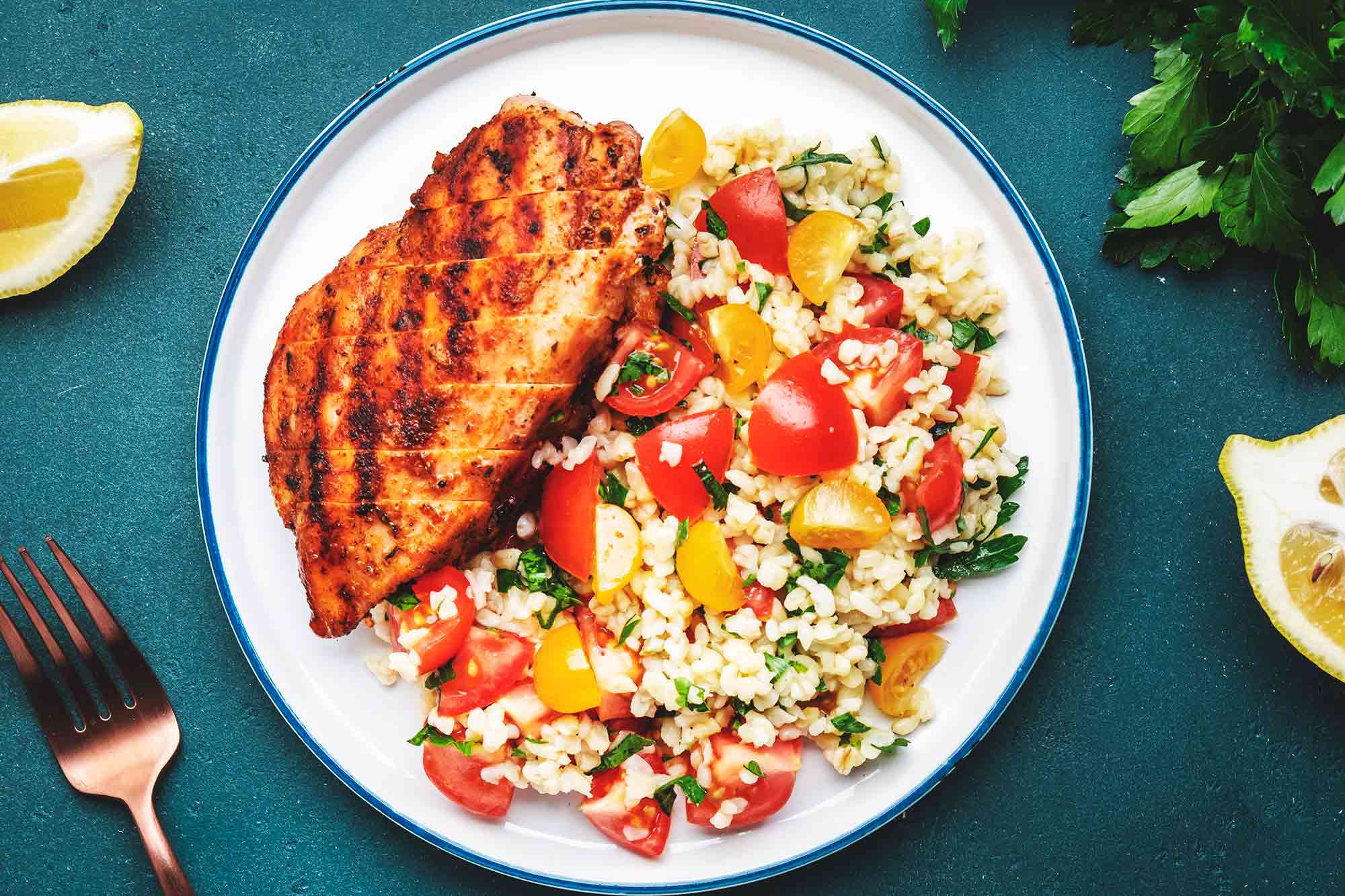 Roasted Chicken Breast with Tabbouleh Salad - How To Make Recipes
