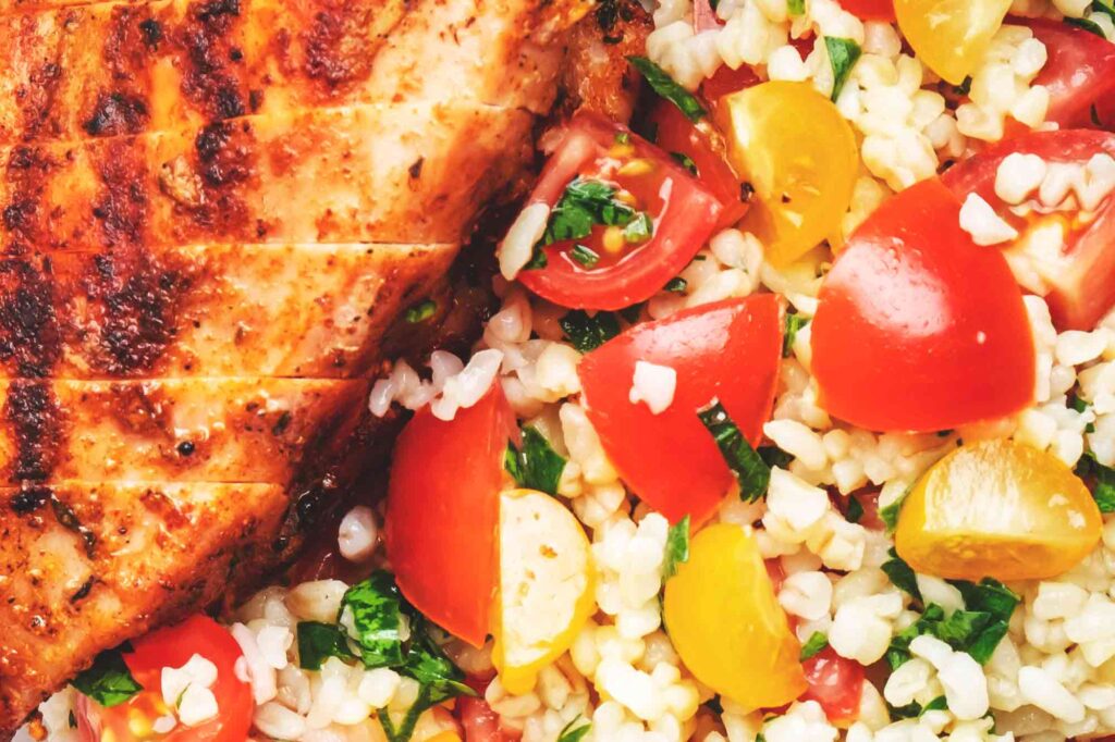 Roasted Chicken Breast with Tabbouleh Salad Recipe