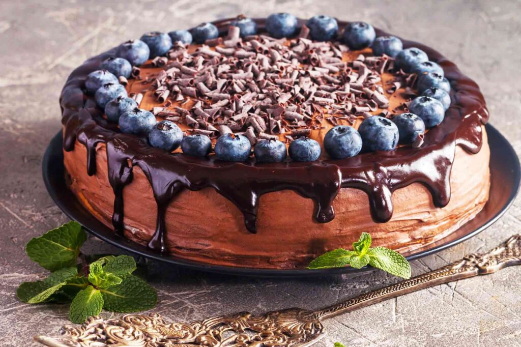 Chocolate Cake with Blueberries