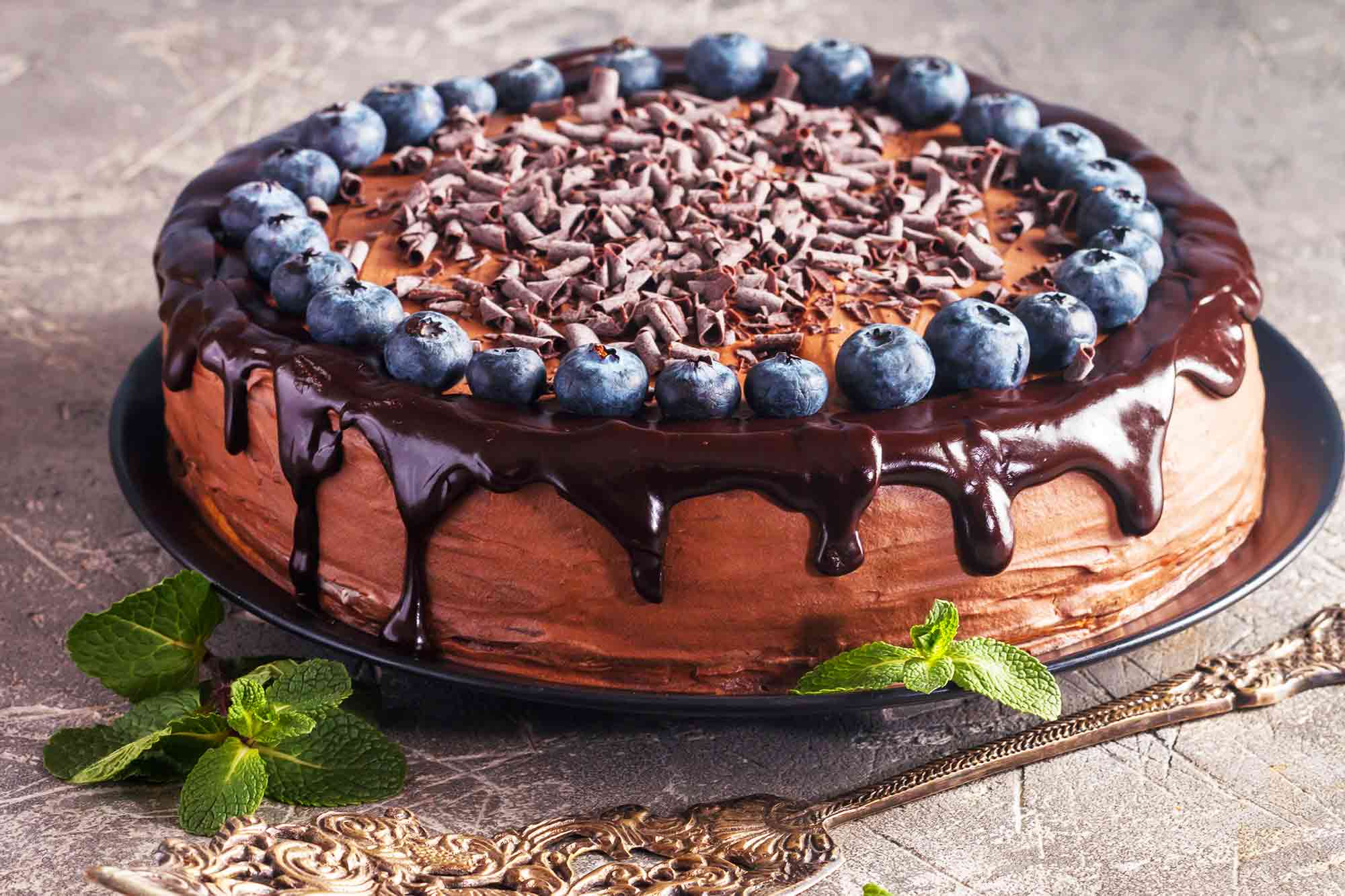 Chocolate Cake with Blueberries - How To Make Recipes
