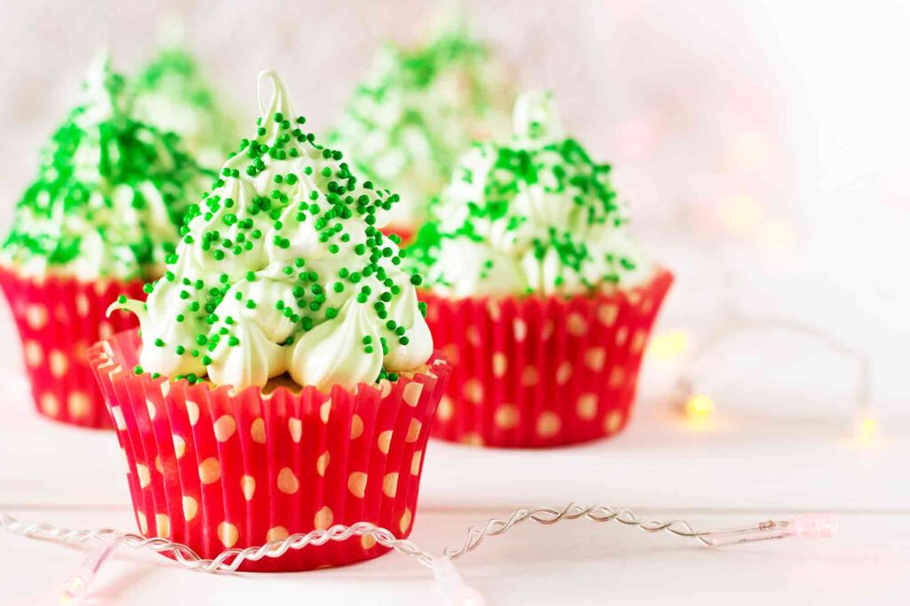 Christmas Tree Shape Cupcakes