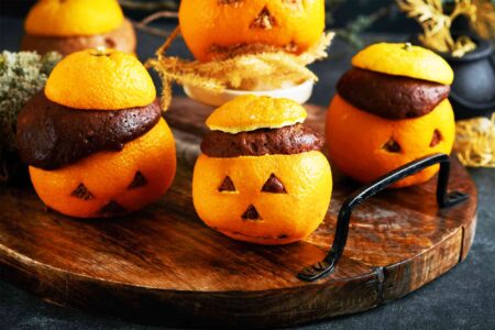 Halloween Party Jack-o-Lantern Chocolate Orange Cakes