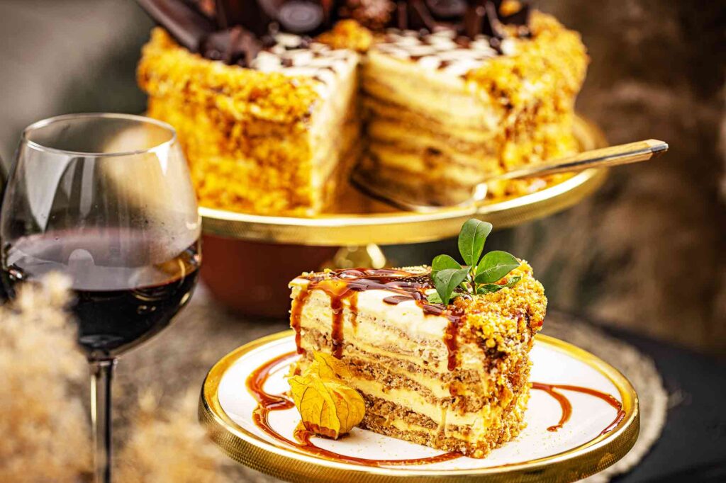 Walnut Cake With Caramel Sauce